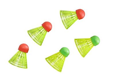 Hudora Unisexs Badminton boll set 5-pack flerfärgad, liten