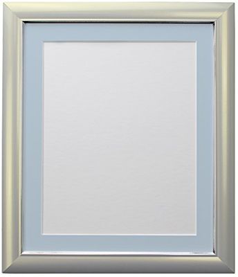 FRAMES BY POST Soda Picture Photo Frame, Plastic, Silver with Blue Mount, 30 x 24 Image Size 24 x 16 Inch