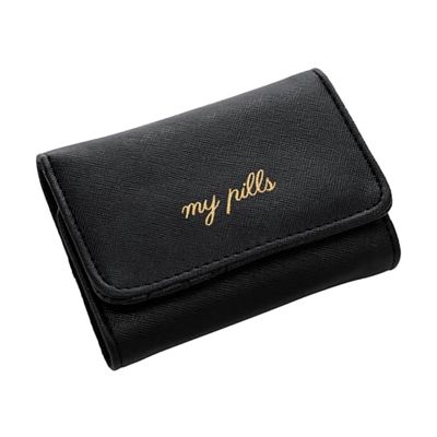 Miamica Snap Pill Case, Black, One Size, Miamica “My Pills” Snap Pill Case