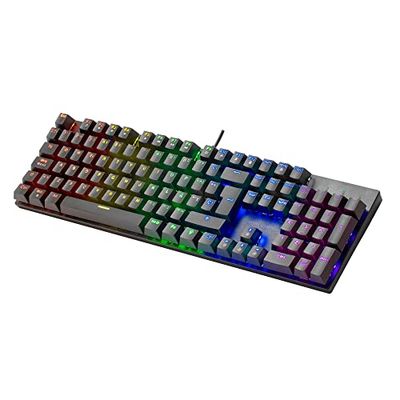Mars Gaming MK422 Nero, Tastiera Meccanica Gaming RGB, Antighosting, Switch Meccanico Blu, Lingua Francese