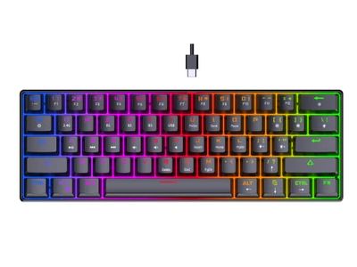 PREYON Brown All Claw Clavier Gamer - Rétroéclairage RGB - Batterie 2500 mAh - Clavier Compact - Antighosting - Gateron Brown - Hot Swap - Clavier pour Joueurs - USB-C