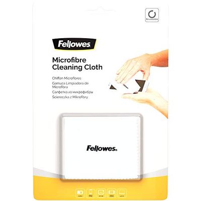 Fellowes 9974506 Panno per la pulizia in microfibra per casa e ufficio - Monitor/notebook/iPad/smartphone/Tablet, colore bianco