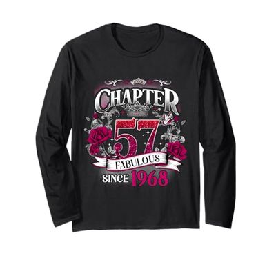 Womens Chapter 57 Fabulous Since 1968 57th Birthday Queen Maglia a Manica