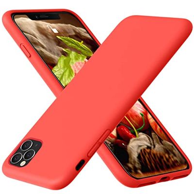 Siliconen hoes voor iPhone 11 Pro Max, krasbestendig, volledige bescherming, schokbestendig, compatibel met iPhone 11 Pro Max, 6,5 inch, rood