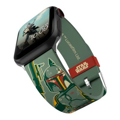 Star Wars - Bracelet Boba Fett Smartwatch - Produit sous licence officielle, compatible avec toutes les tailles et séries d'Apple Watch (montre non incluse)