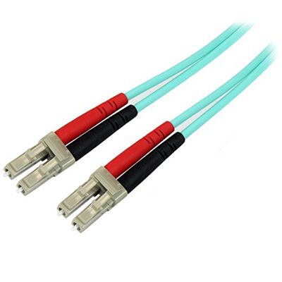 StarTech.com Cabo de 5 m de fibra ótica multimodo LC/UPC para LC/UPC OM4 - 50/125 µm - Fibra LOMMF/VCSEL - Redes de 100 G, cabo LSZH - baixa perda de inserção, Low Insertion Loss (450FBLCLC5)