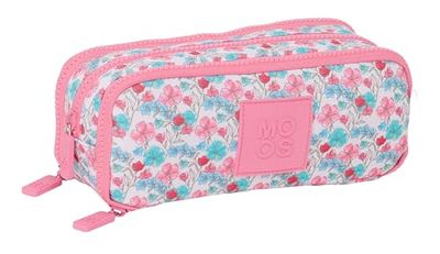 safta Moos Flores – Triple Removable Pencil Case for Children, Ideal for School-Age Children, Comfortable and Versatile, Quality and Strength, 21 x 8 x 8 cm, Multicoloured, Multi-Colour,