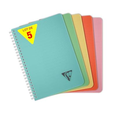 Clairefontaine 327546Cpack - Linicolor carnet reliure intégrale 14,8x21cm 180p ligné assortiment ESSENCE - PAQ DE 5