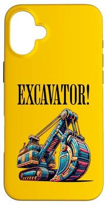 Excavator! Construction Worker And Machinery Digger Case for iPhone 16 Plus