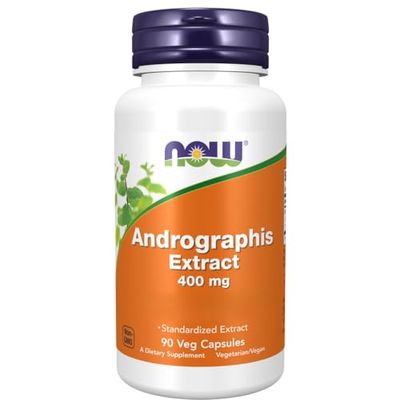 Now Foods, Andrographis Extract, 400mg, 90 Cápsulas veganas, Probado en Laboratorio, Vegetal, Sin Gluten, Sin Soja, Vegetariano