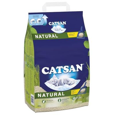CATSAN - Natural Clumping Cat Litter - 20 L - Biodegradable Extra Absorbent - No Smell - Bulk Cat Litter