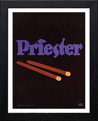 Lumartos, Vintage Poster Priester Advertising Poster For Match Company, Black, A3