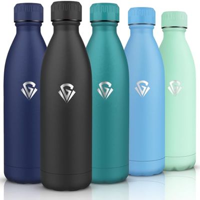 HoneyHolly Botella Agua Acero Inoxidable, Acero Inoxidable 18/8, Botella Termica, Sin BPA 1000ML, Termo, A Prueba de Fugas, Botella Gimnasio para Camping, Excursión, Deportes Al Aire Libre