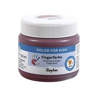 Rayher 38959540 - Colore per dita, barattolo da 150 ml, colore: Marrone terra
