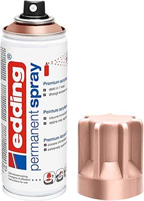 edding 5200 spray permanent - or rose - 200 ml - peinture acrylique pour peindre ou décorer verre, métal, bois, céramique, plastique, toile - peinture acrylique en aérosol