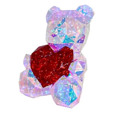 MikaMax Light Up Teddy - 40 cm - Teddy - LED beer - LED Teddy groot - Tedi LED-lamp - Nachtlampje - Valentijnsdag cadeau