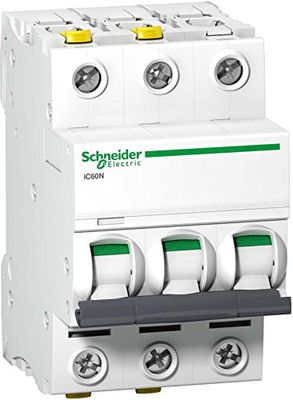 Schneider A9 °F04363 Circuit Breaker IC60 N 3P 63 A, C Characteristic