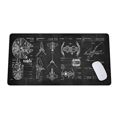 Raumschiff Weltraum-Mauspad, Sci-FI-Steuerkonsole Display Schreibtischmatte, großes Mauspad für Schreibtisch, Gamer-Mauspad, Laptop-Pad-Matte, Spielzubehör, Spielzimmer-Dekor, SciFi-Geschenk