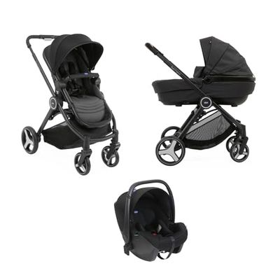 Chicco Trio Best Friend Système modulaire Trio 3en1 avec poussette, nacelle et siège auto pour bébé 40-80 cm, avec fermeture pliable et compacte