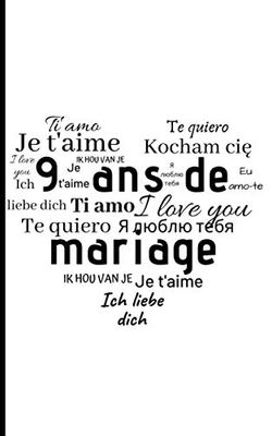 9 ans de Mariage: Cadeau Mariage Noces de Faïence | Petit carnet de notes, 100 pages lignées, Idée de Cadeau pour l'Anniversaire de votre Mariage, 9 ans Noces de Faïence