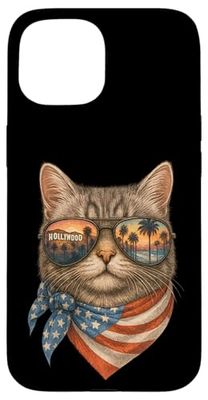 Chat Cool Los Angeles Style Rétro USA Coque pour iPhone 15