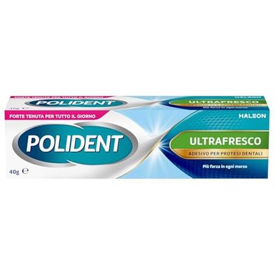 Polident Adhésif ultra frais, pour prothèses dentaires, tenue quotidienne, goût menthe fraîche, 40 polidents ultra frais, adhésif pour prothèses dentaires, tenue quotidienne, goût menthe fraîche, 40 g