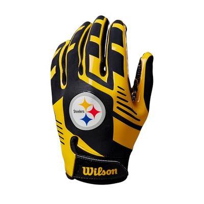 Wilson NFL Stretch Fit voetbalhandschoenen - Volwassen, Pittsburgh Steelers