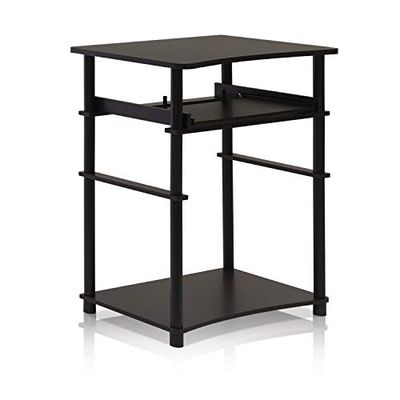 Furinno Laptop notebook bureau, hout, espresso/zwart, 39,62 x 39,62 x 75,18 cm