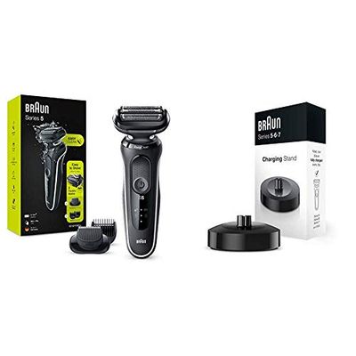 Braun Series 5 50-W1500s Rasoir Électrique Homme Avec Tondeuse À Barbe Avec Base De Recharge Pour Rasoir Électrique Series 5, 6 Et 7 (Nouvelle Génération)