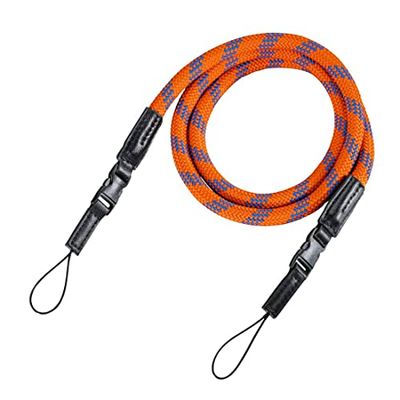 Hama Camera Strap with Quick Release (Braided Shoulder Strap, Neck Strap, 120 cm Length, Nylon, Universal Shoulder Strap for SLR, DSLR, Compact Camera and System Camera, Retro) Orange/Blue