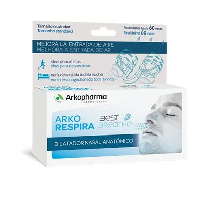 Arkopharma Arkorespira Dilatador Nasal Anatómico, Mejora la respiración, Anti Ronquidos, Nariz descongestionada y Despejada Toda la Noche, Ideal para Deportistas, Reutilizable