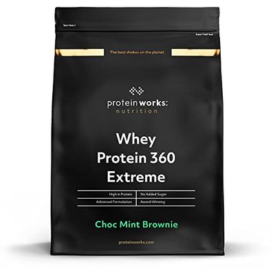 Protein Works - Whey Protein 360 | Premium Whey Shake | Whey Protein Powder Blend | No Added Sugar Protein Shake | 40 Servings | Choc Mint Brownie | 1.2kg