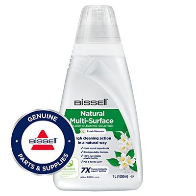 BISSELL Natural Multi Surface Floor Cleaning Solution 1L | for CrossWave, SpinWave Robot and HydroWave | Herbal Ingredients, Safe for You and Your Pet | 3096, White