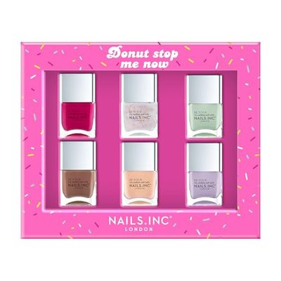 Nails.INC Donut Stop Me Now 6-Piece Nail Polish Set – Fun, Colorful, Long-Lasting Nail Polish Shades for a Salon-Quality Manicure, Vegan and Cruelty Free (14ml)
