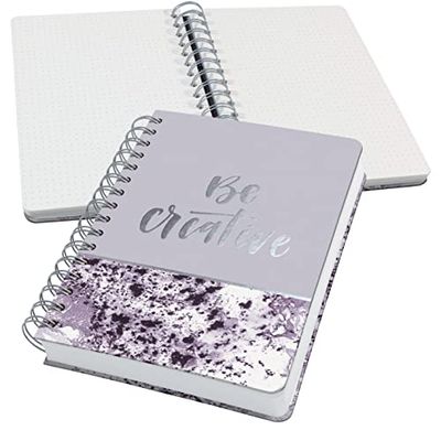 SIGEL JN607 Blocco spiralato Jolie, copertina rigida, 240 pagine a punti, circa A5, motivo marmorata, viola/bianco