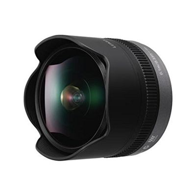 Panasonic H-F008E Obiettivo Lumix G Vario, 8 mm, Nero