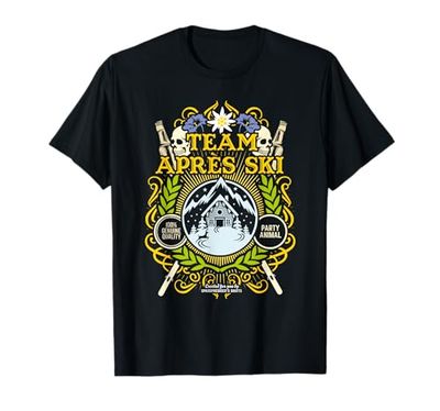 Apres Ski Design Mountain Chalet Lettering Team Apres Ski Maglietta