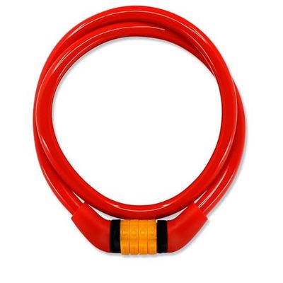 Crazy Safety Fietsslot voor kinderen, weerbestendige fietsketting, eenvoudig te bedienen cijferslot, fietsslot voor kinderen, fietsaccessoires (rood)