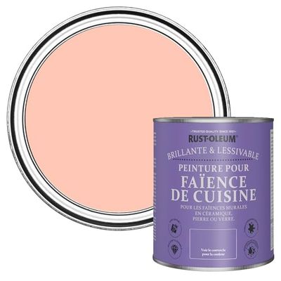 Rust-Oleum Peinture Pêche Résistante à l'eau pour Faïence de Cuisine, Finition Brillante - Étoile de mer 750ml