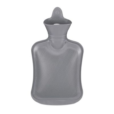 Relaxdays Borsa dell'Acqua Calda, Boule Scaldaletto da 1 L, Hot Water Bottle, Terapia Adulti e Bambini, Gomma, Grigio, 29 x 16 x 4.5 cm