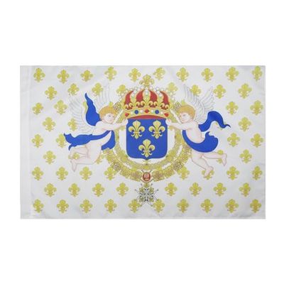 Koning van Frankrijk Fleur-de-lis Vlag 90x60 cm voor een paal - Franse Koninkrijksvlag 60 x 90 cm - Banner 2x3 ft met gat - AZ FLAG