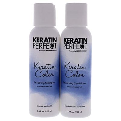Keratin Perfect Color Smoothing Shampooing & Conditionner Duo pour Cheveux Traité/Coloré 3.4 oz 100 ml 2 Pièces 1 Unité