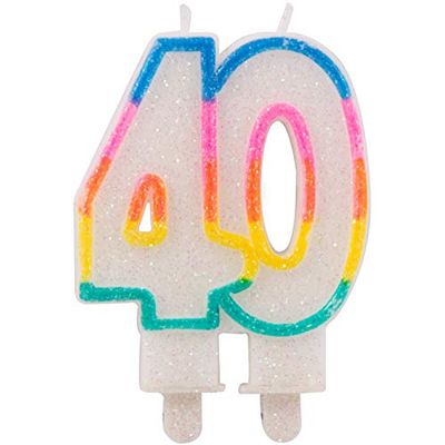 Folat - 40 Jaar Glitterkaarsjes met 2 houders