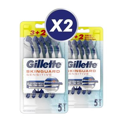 Gillette SkinGuard Sensitive Rasoi Usa e Getta, Rasoio manuale Uomo, Confezione da 10 pezzi, Clinicamente Testato, Per Pelli Sensibili