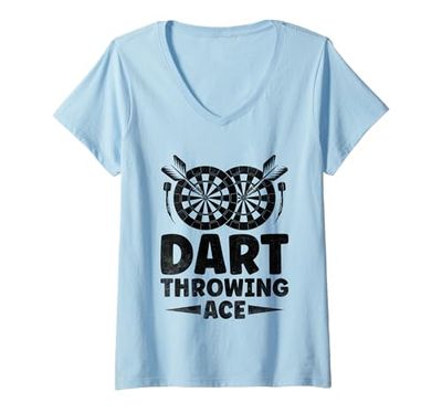 Donna Dardo Lancio Ace Gioco Giocatore Sportivo Maglietta con Collo a V