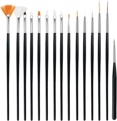 Pinceau Ongle Gel,15PCS Pinceau Nail Art Ongles,Set de Pinceaux à Ongles Nail Art Pinceaux de Vernis à Ongles en Acrylique Pour Customiser Vos Ongles et Usage Professionnel