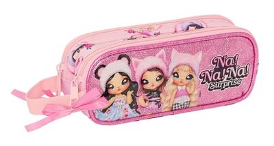 Safta NANANA Fabulous Trousse Double pour Enfant, idéale pour Les Enfants d'âge Scolaire, Confortable et Polyvalente, qualité et résistance, 21 x 6 x 8 cm, Rose, Rose, Estándar, Décontracté