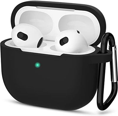 Kompatibel med AirPods 3 fodral, skyddsfodral av silikon för AirPods 3rd Generation Case, trådlös laddning