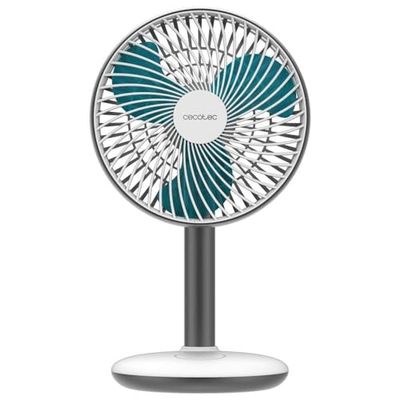 Cecotec Draagbare bureaustandaardventilator EnergySilence 4000 Portable Desk, 4000mAh, Lange levensduur, 6 Inch, Touchscreen, 4 Snelheden, Verstelbare kanteling, Wit
