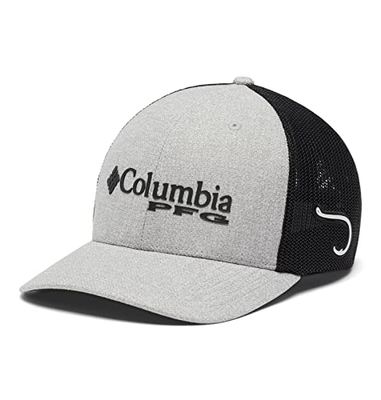 Columbia Unisex dla dorosłych PFG Logo Mesh Ball Cap zapięcie, Cool Grey Heather/Black, L-XL, Cool Grey Heather/Black, L-XL